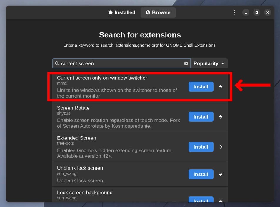 Install the "Current screen only on window switcher" GNOME extension.