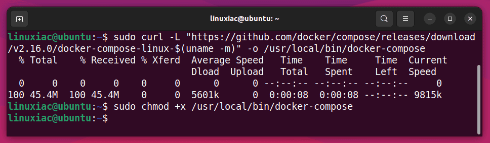 Install Docker Compose.