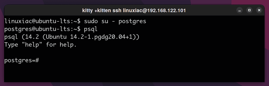 Connecting to PostgreSQL in Ubuntu