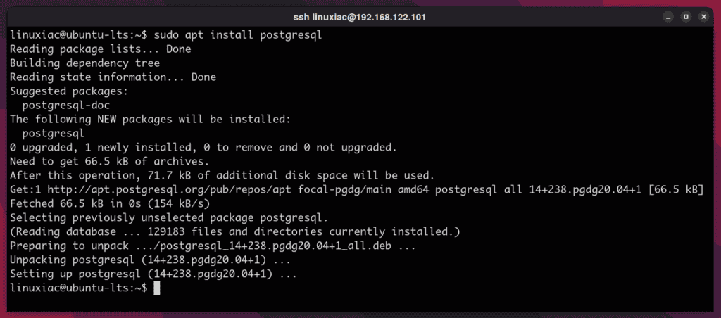  Install PostgreSQL on Ubuntu