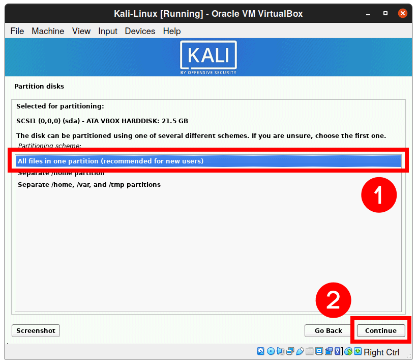 Select partitioning type