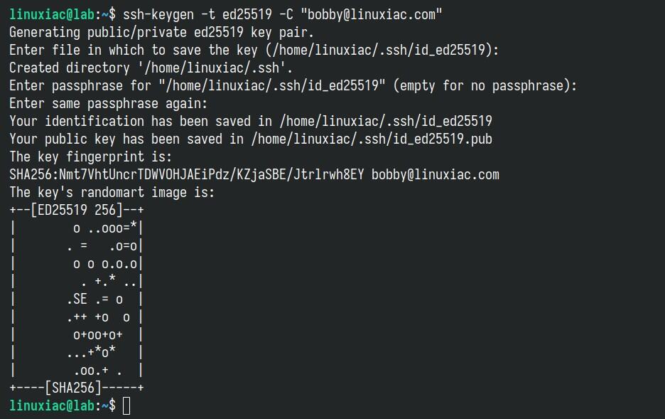 Generate an SSH key pair on Linux.
