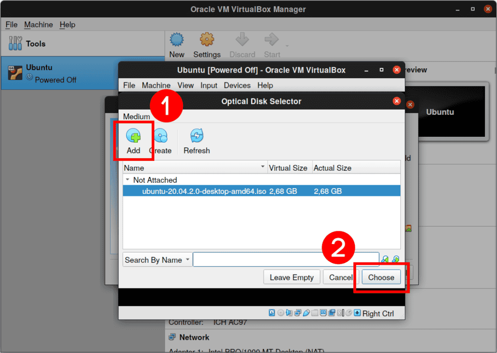 VirtualBox Optical Disk Selector