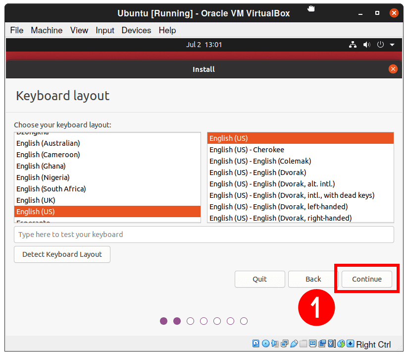 Choose Keyboard Layout