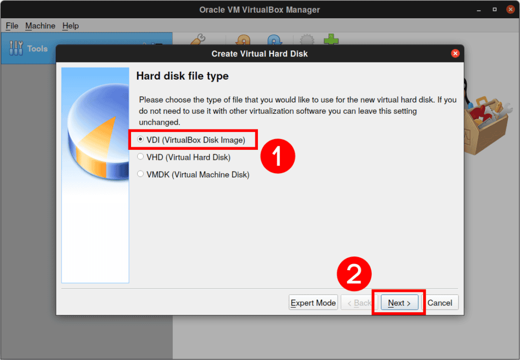 Set Virtual Hard Disk File Type