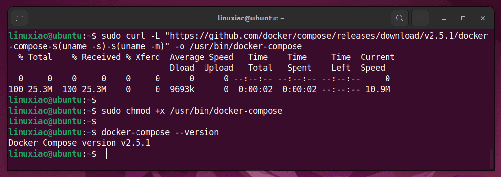 Installing docker-compose