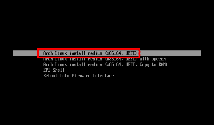 Boot from the Arch Linux Installation ISO File