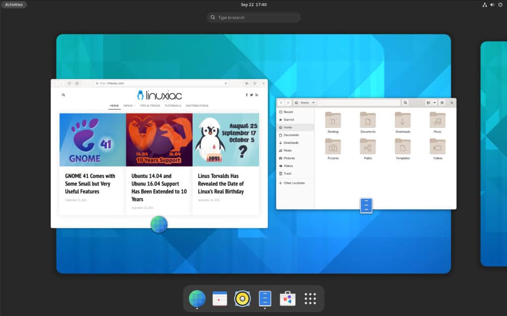 GNOME 41 Desktop