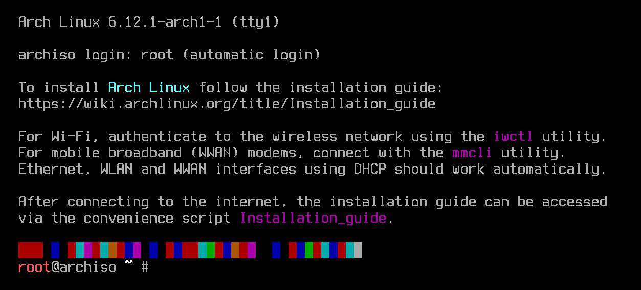 Start Installing Arch Linux.