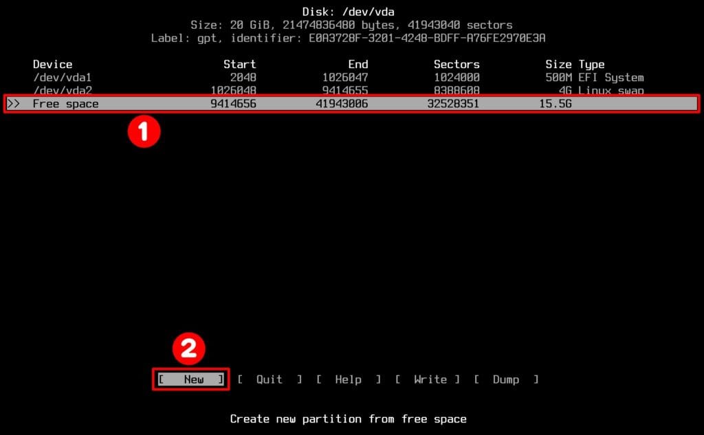 Create a root partition.