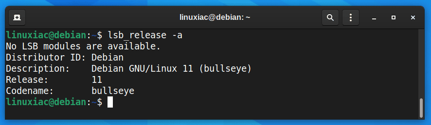 Using the lsb_releas to check the Linux OS version