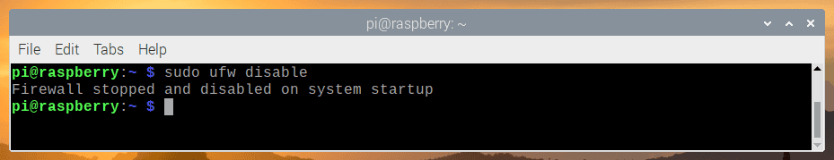 Disable Firewall on Raspberry Pi