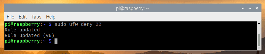 Adding UFW Deny Rule