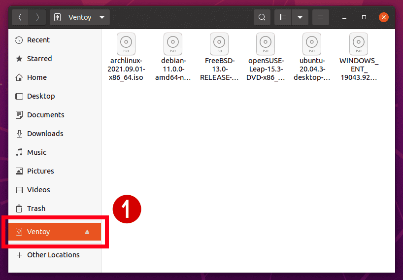 Copy the ISO files into Ventoy USB Drive