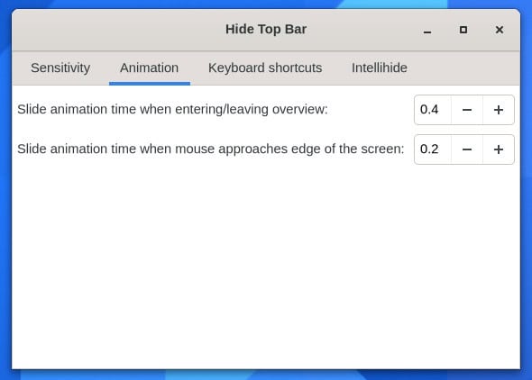 Hide Top Bar Settings