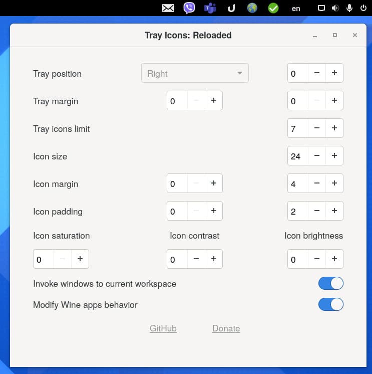 One of the best GNOME extensions - Tray Icons Reloaded