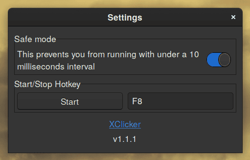 XClicker Settings