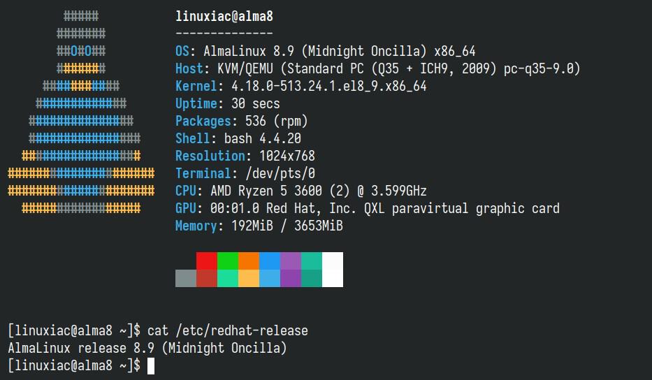 Successful migration from CentOS 7 to AlmaLinux 8.