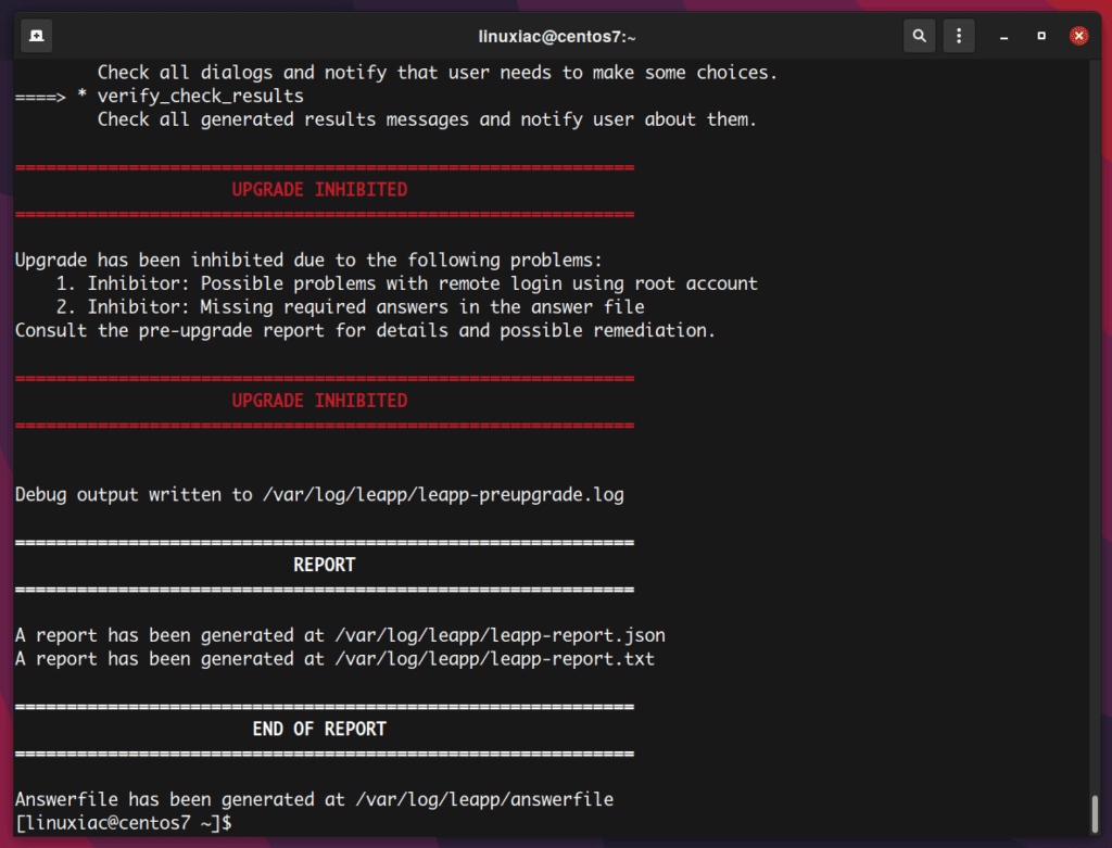 CentOS 7 to AlmaLinux 8 migration -Preupgrade check