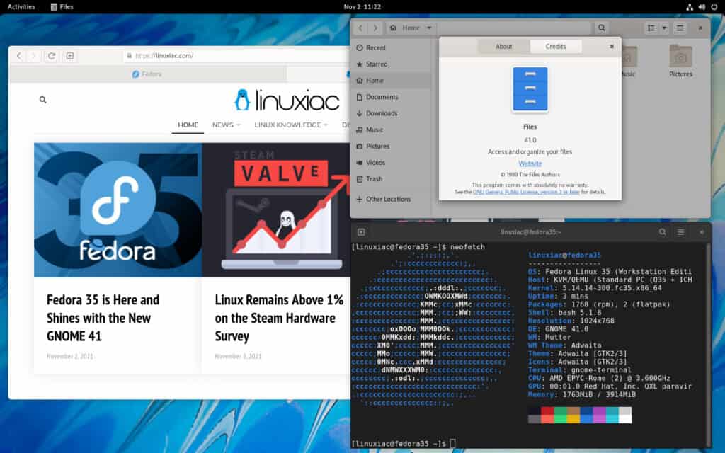 Fedora 35 Workstation