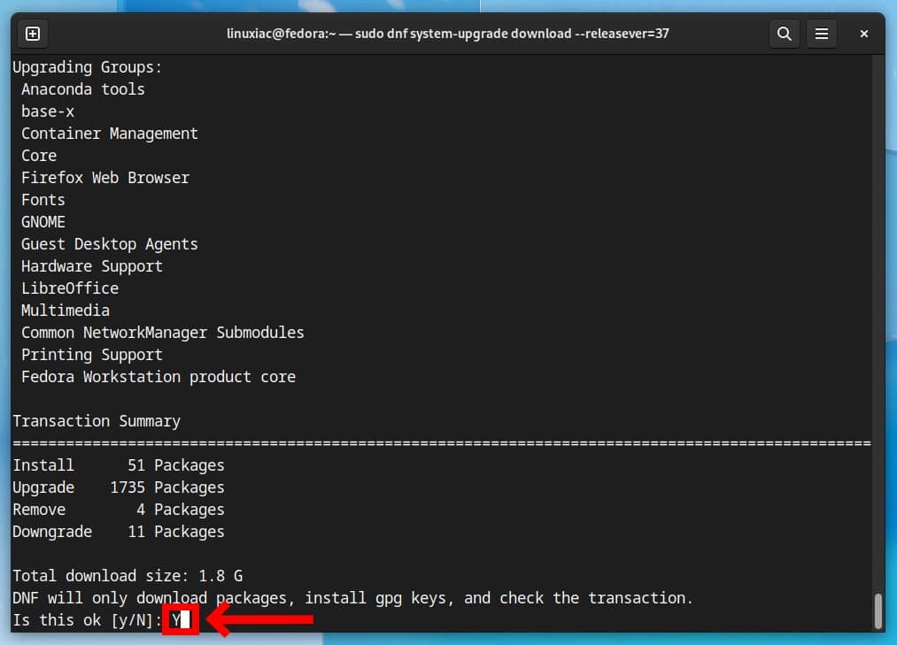Fedora 37 upgrade