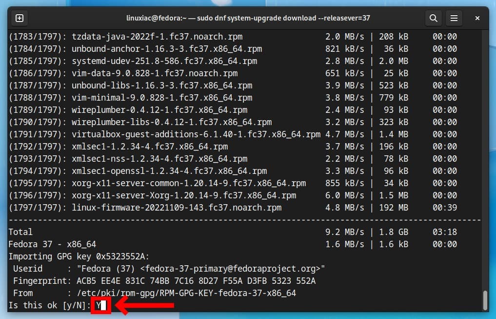 Fedora 37 upgrade