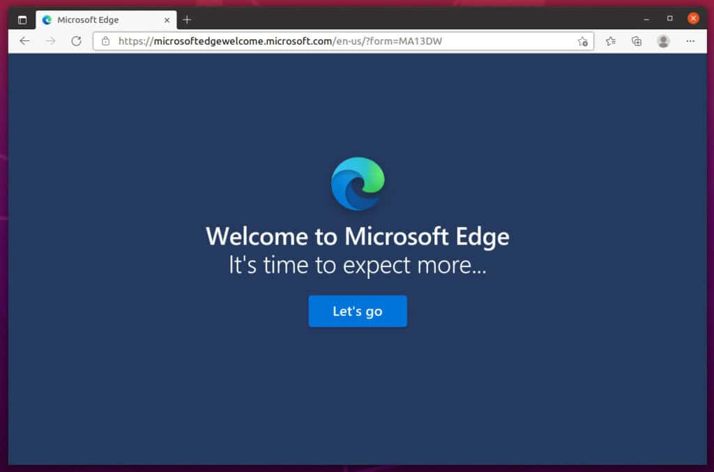 Microsoft Edge Running on Linux