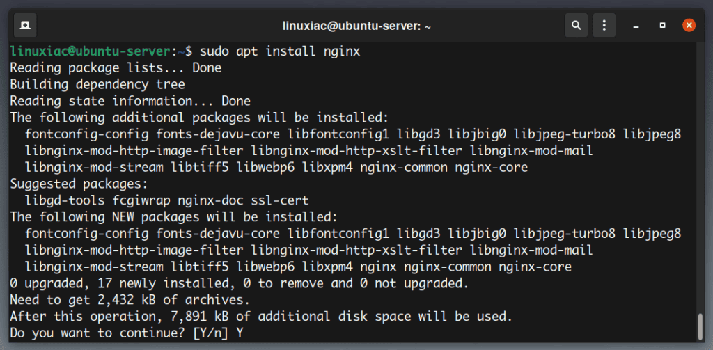 Install Nginx on Ubuntu or Debian