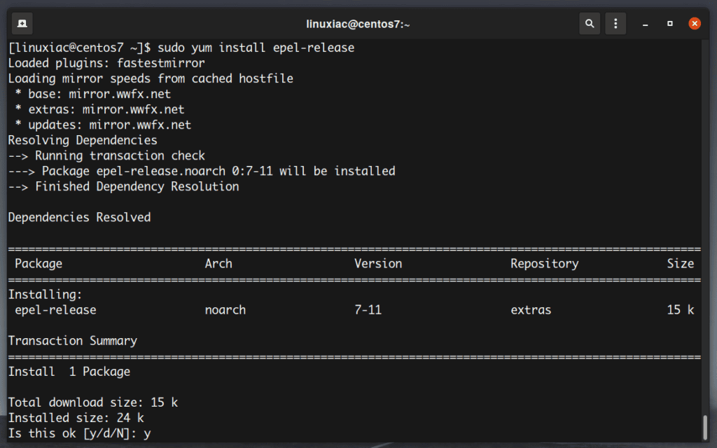 Install EPEL Repository on CentOS 7