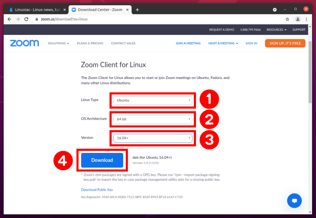 Download the Zoom Ubuntu Installation Package