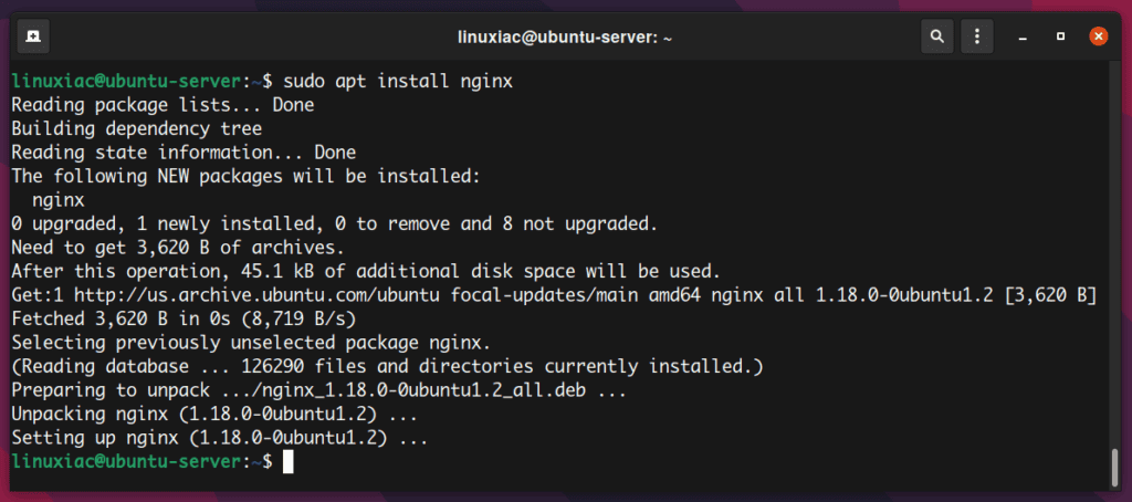 Installing new packages with the APT command.