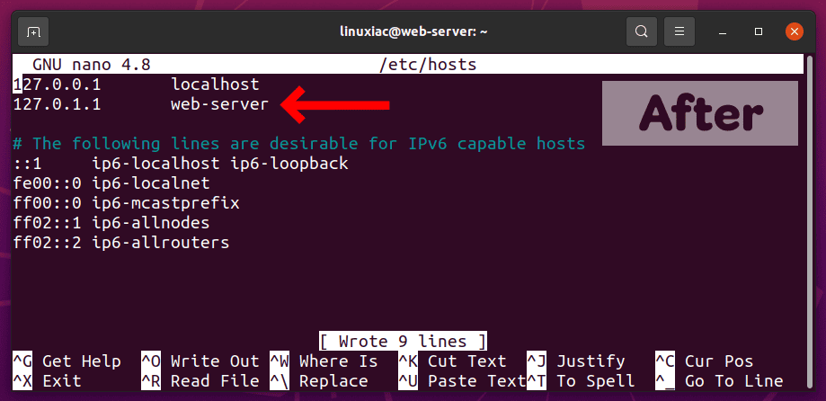 Changing the /etc/hosts file