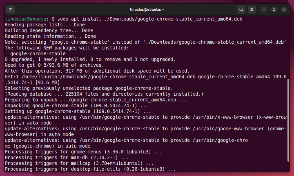 Install a DEB file on Ubuntu by using the APT command.