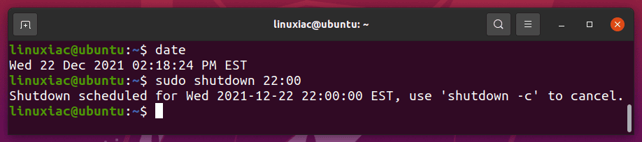 Schedule Shutdown at Specific Time in Linux