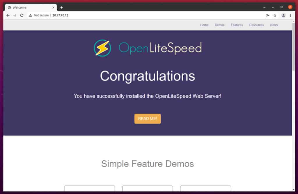 OpenLiteSpeed Web Server Default Web Page