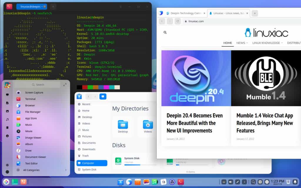 Deepin 20.4 Desktop Environment (DDE)