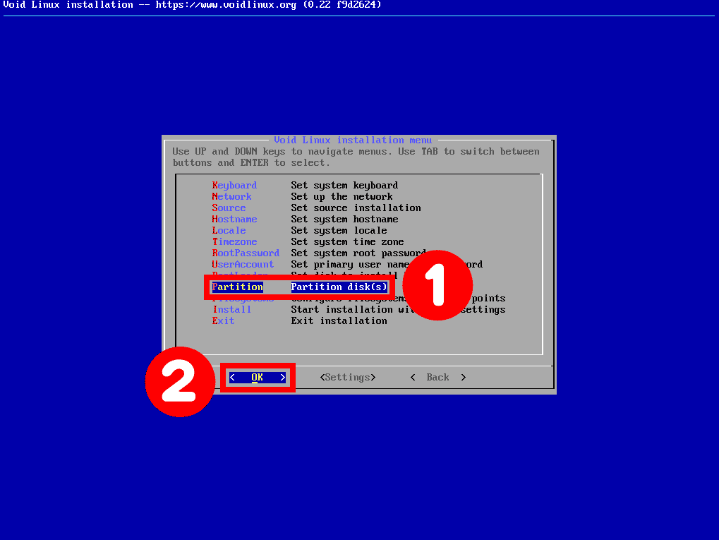 Partition the Disk