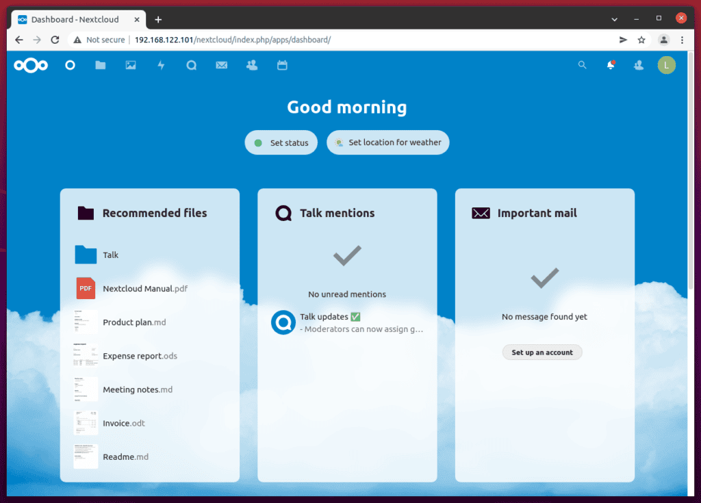 Nextcloud Successfully Installed on Ubuntu