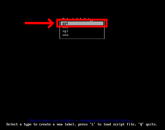 Partition the Disk