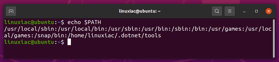 View the current PATH variable values