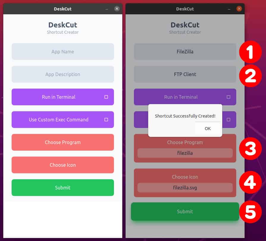 Creating a Linux Desktop Shortcut with the DeskCut App
