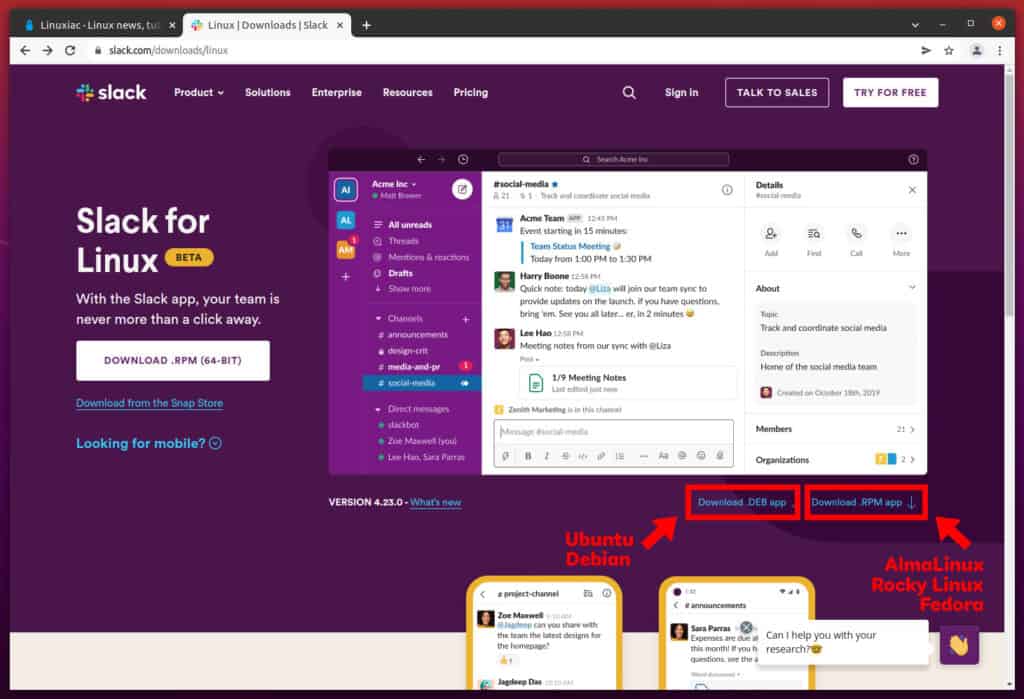 Download the Slack Linux Client Application