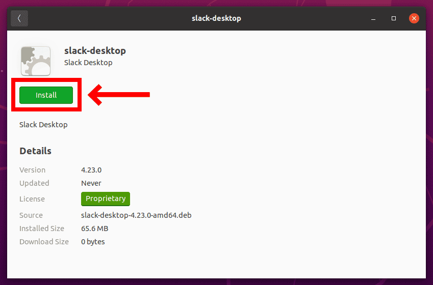 Installing Slack via Ubuntu Software Manager