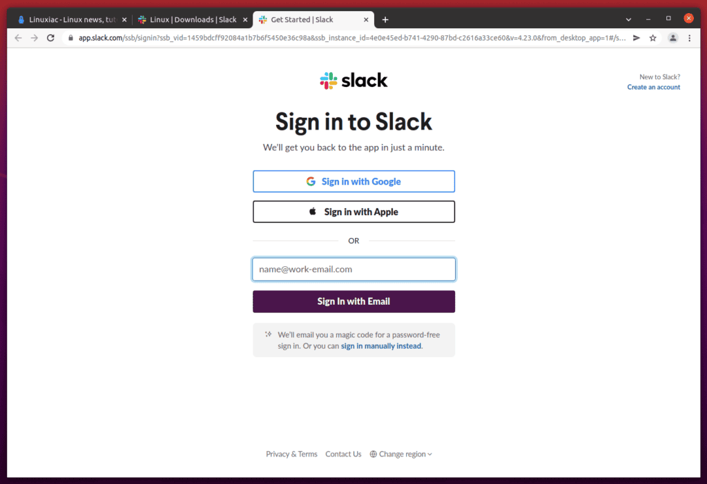 Slack Asks for Authentication via Web Browser