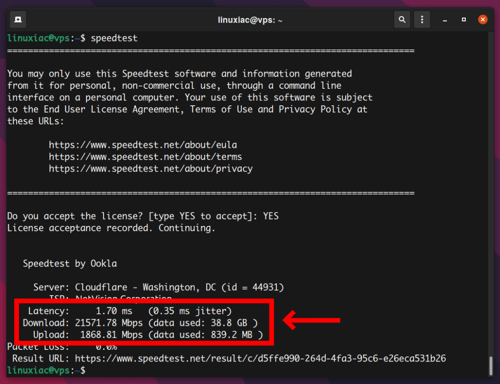 Speedtest CLI Results