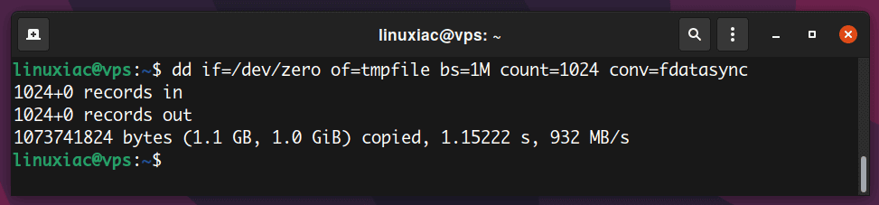 Using the dd Command to Benchmark Disk Write Performance