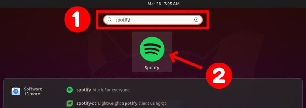 Launch the Spotify desktop app on Ubuntu