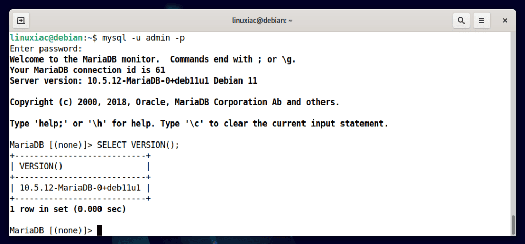 Connecting to the MariaDB Server Installed on Debian 11