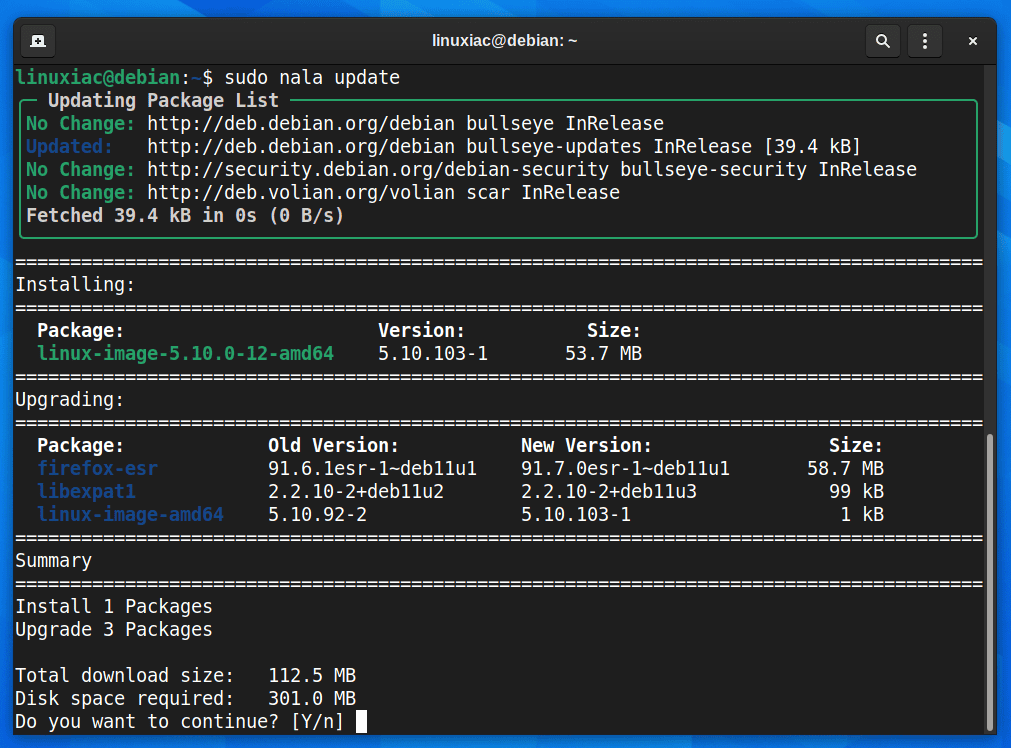 Updating Packages with Nala