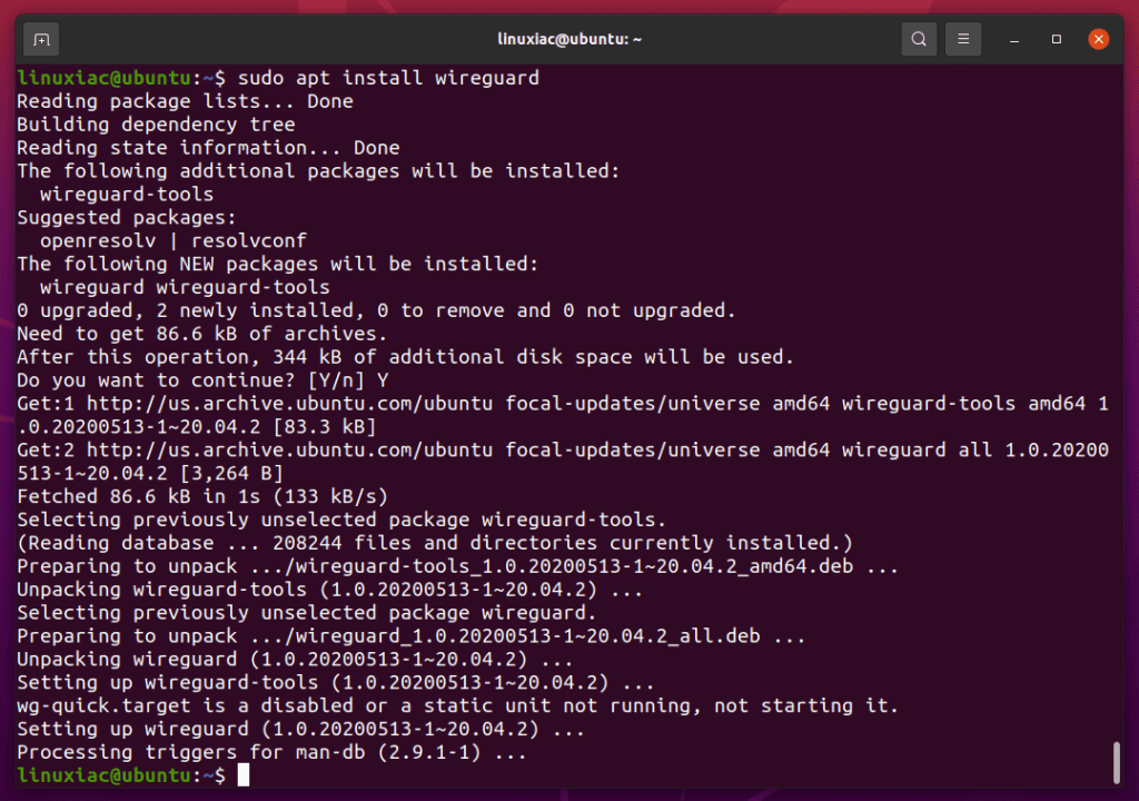 Installin WireGuard on Client on Ubuntu